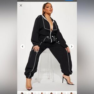 Sporty love windbreaker jumpsuit